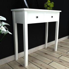 Mesa consola tocador con dos cajones blancos de vidaXL, Mesas auxiliares - Ref: Foro24-241145, Precio: 126,52 €, Descuento: %