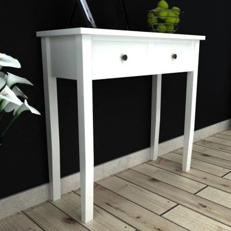 Mesa consola tocador con dos cajones blancos de vidaXL, Mesas auxiliares - Ref: Foro24-241145, Precio: 124,15 €, Descuento: %