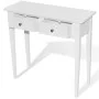 Mesa consola tocador con dos cajones blancos de vidaXL, Mesas auxiliares - Ref: Foro24-241145, Precio: 124,15 €, Descuento: %