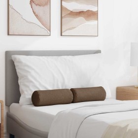 Cojines Bolster 2 pcs Marrón Ø 15 x 40 cm tela en Decoración | Comprar online en Foru.es