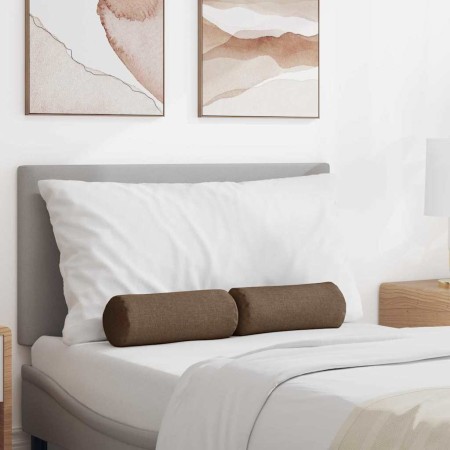 Cojines Bolster 2 pcs Marrón Ø 15 x 40 cm tela en Decoración | Comprar online en Foru.es