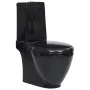 Inodoro redondo de cerámica flujo hacia abajo negro de vidaXL, Baños - Ref: Foro24-3059889, Precio: 263,77 €, Descuento: %