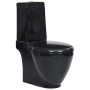Inodoro redondo de cerámica flujo hacia abajo negro de vidaXL, Baños - Ref: Foro24-3059889, Precio: 267,22 €, Descuento: %
