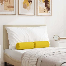 Cojines Bolster 2 pcs Amarillo Claro Ø 15 x 40 cm tela en Decoración | Comprar online en Foru.es