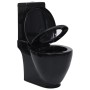 Inodoro redondo de cerámica flujo hacia abajo negro de vidaXL, Baños - Ref: Foro24-3059889, Precio: 267,22 €, Descuento: %