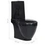 Inodoro redondo de cerámica flujo hacia abajo negro de vidaXL, Baños - Ref: Foro24-3059889, Precio: 263,77 €, Descuento: %