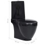 Inodoro redondo de cerámica flujo hacia abajo negro de vidaXL, Baños - Ref: Foro24-3059889, Precio: 267,22 €, Descuento: %