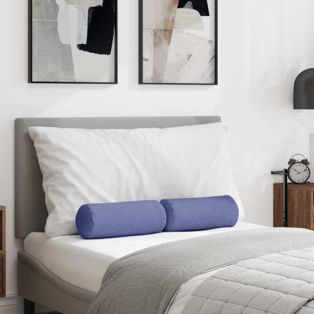 Cojines Bolster 2 pcs Azul jeans Ø 15 x 40 cm tela en Decoración | Comprar online en Foru.es