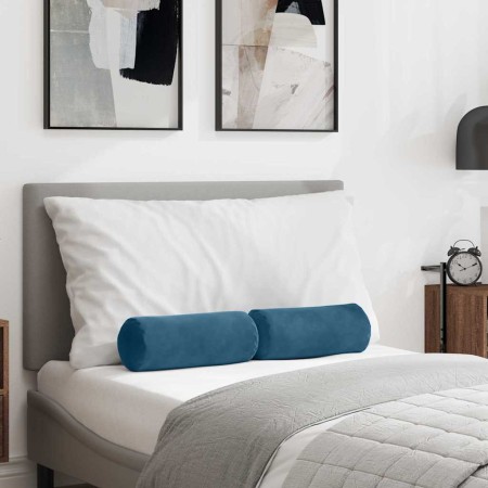 Cojines Bolster 2 pcs Azul Ø 15 x 40 cm Tela de pana en Decoración | Comprar online en Foru.es