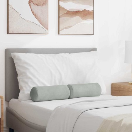 Cojines Bolster 2 pcs Gris Claro Ø 15 x 40 cm Tela de pana en Decoración | Comprar online en Foru.es