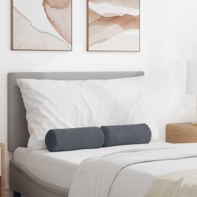 Cojines Bolster 2 pcs Gris oscuro Ø 15 x 40 cm Tela de pana en Decoración | Comprar online en Foru.es