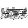 Juego de comedor para jardín 7 piezas ratán PVC negro de vidaXL, Conjuntos de jardín - Ref: Foro24-3060270, Precio: 497,88 €,...