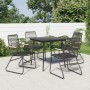 Juego de comedor de jardín 5 piezas ratán PVC negro de vidaXL, Conjuntos de jardín - Ref: Foro24-3060268, Precio: 329,35 €, D...