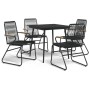 Juego de comedor de jardín 5 piezas ratán PVC negro de vidaXL, Conjuntos de jardín - Ref: Foro24-3060268, Precio: 329,35 €, D...