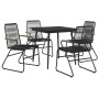 Juego de comedor de jardín 5 piezas ratán PVC negro de vidaXL, Conjuntos de jardín - Ref: Foro24-3060268, Precio: 329,35 €, D...
