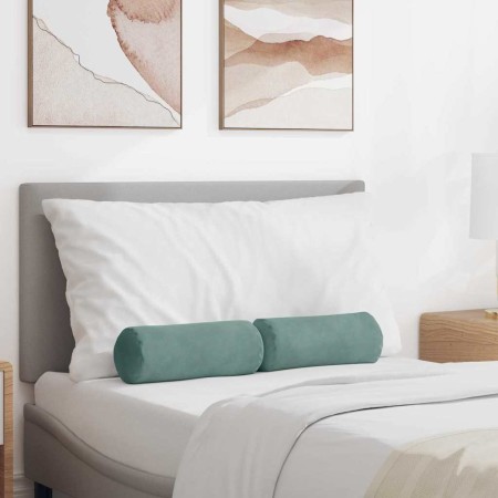 Cojines Bolster 2 pcs Verde Mar Ø 15 x 40 cm Tela de pana en Decoración | Comprar online en Foru.es
