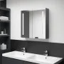 Armario de baño con espejo y LED gris 62x14x60 cm de vidaXL, Tocadores de baño - Ref: Foro24-326520, Precio: 102,78 €, Descue...