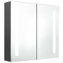 Armario de baño con espejo y LED gris 62x14x60 cm de vidaXL, Tocadores de baño - Ref: Foro24-326520, Precio: 104,29 €, Descue...