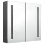 Armario de baño con espejo y LED gris 62x14x60 cm de vidaXL, Tocadores de baño - Ref: Foro24-326520, Precio: 102,78 €, Descue...