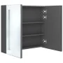Armario de baño con espejo y LED gris 62x14x60 cm de vidaXL, Tocadores de baño - Ref: Foro24-326520, Precio: 102,78 €, Descue...
