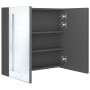 Armario de baño con espejo y LED gris 62x14x60 cm de vidaXL, Tocadores de baño - Ref: Foro24-326520, Precio: 104,29 €, Descue...