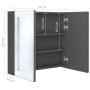 Armario de baño con espejo y LED gris 62x14x60 cm de vidaXL, Tocadores de baño - Ref: Foro24-326520, Precio: 104,29 €, Descue...