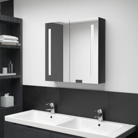 Armario de baño con espejo LED negro brillante 62x14x60 cm de vidaXL, Tocadores de baño - Ref: Foro24-326519, Precio: 104,53 ...