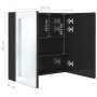 Armario de baño con espejo LED negro brillante 62x14x60 cm de vidaXL, Tocadores de baño - Ref: Foro24-326519, Precio: 104,53 ...