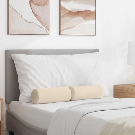 Cojines Bolster 2 pcs Beige Ø 15 x 40 cm Tela de microfibra en Decoración | Comprar online en Foru.es