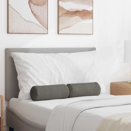 Cojines Bolster 2 pcs Gris Claro Ø 15 x 40 cm Tela de pana en Decoración | Comprar online en Foru.es