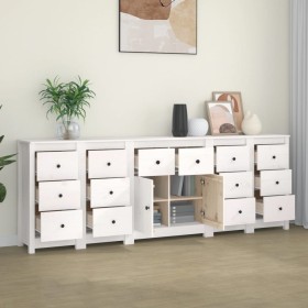 Aparador de madera maciza de pino blanco 230 x 35 x 80 cm de vidaXL, Aparadores - Ref: Foro24-3114090, Precio: 404,60 €, Desc...