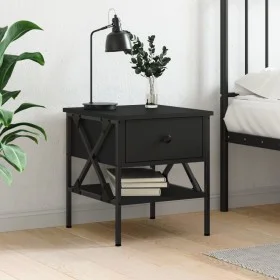 Engineered wood black bedside table 40x42x45 cm by vidaXL, Nightstands - Ref: Foro24-825953, Price: 49,88 €, Discount: %