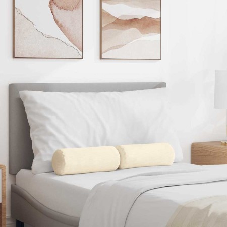 Cojines Bolster 2 pcs Crema Ø 15 x 40 cm Tela de pana en Decoración | Comprar online en Foru.es