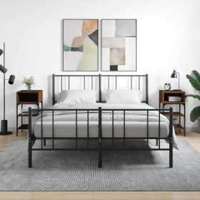 Mesita noche 2 uds madera ingeniería marrón roble 35x34,5x70 cm de vidaXL, Mesitas de noche - Ref: Foro24-825892, Precio: 42,...