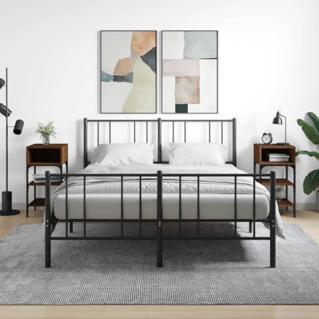 Mesita noche 2 uds madera ingeniería marrón roble 35x34,5x70 cm de vidaXL, Mesitas de noche - Ref: Foro24-825892, Precio: 42,...