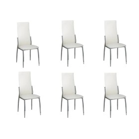 Sillas de comedor 6 unidades cuero sintético blanco de vidaXL, Sillas de comedor - Ref: Foro24-160258, Precio: 334,21 €, Desc...