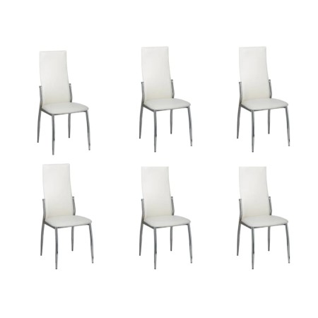 Sillas de comedor 6 unidades cuero sintético blanco de vidaXL, Sillas de comedor - Ref: Foro24-160258, Precio: 334,21 €, Desc...