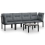 Juego de muebles de jardín 5 pzas ratán sintético negro y gris de vidaXL, Conjuntos de jardín - Ref: Foro24-3187734, Precio: ...