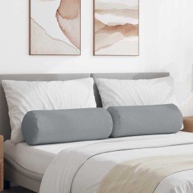 Cojines Bolster 2 pcs Gris Claro Ø 25 x 70 cm tela en Decoración | Comprar online en Foru.es