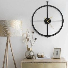 Reloj de pared de hierro negro 52 cm de vidaXL, Relojes de pared - Ref: Foro24-325171, Precio: 48,71 €, Descuento: %