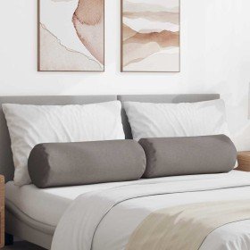 Cojines Bolster 2 pcs Taupé Ø 25 x 70 cm tela en Decoración | Comprar online en Foru.es
