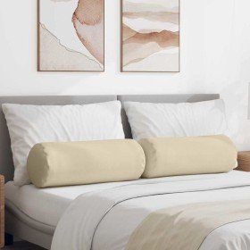 Cojines Bolster 2 pcs Crema Ø 25 x 70 cm tela en Decoración | Comprar online en Foru.es