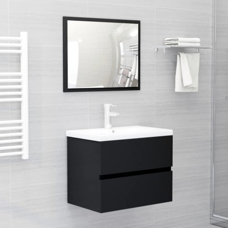 Juego de muebles de baño madera de ingeniería negro de vidaXL, Muebles de baño - Ref: Foro24-3071586, Precio: 160,47 €, Descu...