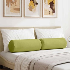 Cojines Bolster 2 pcs Verde claro Ø 25 x 70 cm tela en Decoración | Comprar online en Foru.es