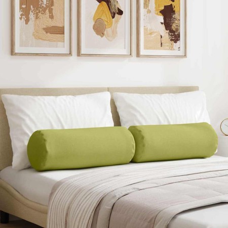 Cojines Bolster 2 pcs Verde claro Ø 25 x 70 cm tela en Decoración | Comprar online en Foru.es