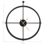 Reloj de pared de hierro negro 52 cm de vidaXL, Relojes de pared - Ref: Foro24-325171, Precio: 48,71 €, Descuento: %