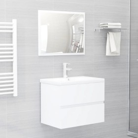 Conjunto de muebles de baño madera de ingeniería blanco de vidaXL, Muebles de baño - Ref: Foro24-3071585, Precio: 154,96 €, D...