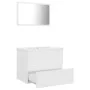 Badmöbel-Set aus weißem Holzwerkstoff von vidaXL, Badezimmermöbel - Ref: Foro24-3071585, Preis: 153,17 €, Rabatt: %