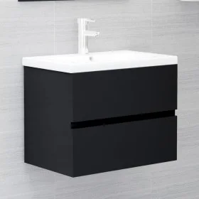 Mueble con lavabo madera de ingeniería negro by vidaXL, bathroom vanities - Ref: Foro24-3071541, Price: 152,30 €, Discount: %