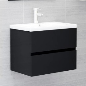 Mueble con lavabo madera de ingeniería negro de vidaXL, Tocadores de baño - Ref: Foro24-3071541, Precio: 154,15 €, Descuento: %